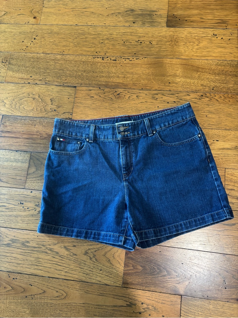 Vintage Tommy Hilfiger Classic Denim Women’s Shorts - Dark Blue Size 14